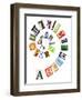 Spiral Shape Abc Collage Made Of Newspaper Clippings-donatas1205-Framed Art Print