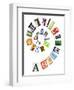 Spiral Shape Abc Collage Made Of Newspaper Clippings-donatas1205-Framed Art Print