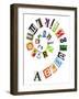 Spiral Shape Abc Collage Made Of Newspaper Clippings-donatas1205-Framed Art Print