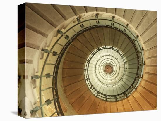 Spiral Staircase at Eckmuhl Lighthouse in Brittany-Owen Franken-Stretched Canvas