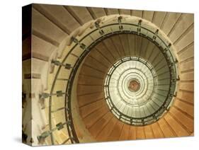 Spiral Staircase at Eckmuhl Lighthouse in Brittany-Owen Franken-Stretched Canvas