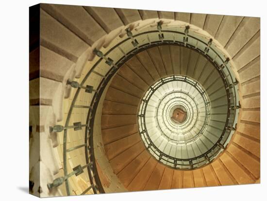 Spiral Staircase at Eckmuhl Lighthouse in Brittany-Owen Franken-Stretched Canvas