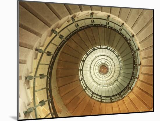 Spiral Staircase at Eckmuhl Lighthouse in Brittany-Owen Franken-Mounted Premium Photographic Print