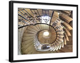 Spiral Staircase, Seaton Delaval Hall, Northumberland, England, UK-Ivan Vdovin-Framed Photographic Print