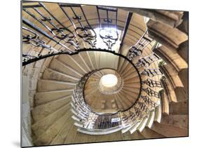 Spiral Staircase, Seaton Delaval Hall, Northumberland, England, UK-Ivan Vdovin-Mounted Photographic Print
