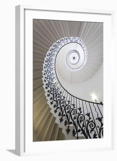 Spiral Staircase, the Queen's House, Greenwich, London, UK-Peter Adams-Framed Photographic Print