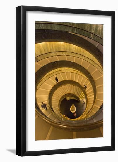 Spiral Stairs of the Vatican Museums, Designed by Giuseppe Momo in 1932, Rome, Lazio, Italy, Europe-Carlo Morucchio-Framed Photographic Print