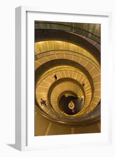 Spiral Stairs of the Vatican Museums, Designed by Giuseppe Momo in 1932, Rome, Lazio, Italy, Europe-Carlo Morucchio-Framed Photographic Print