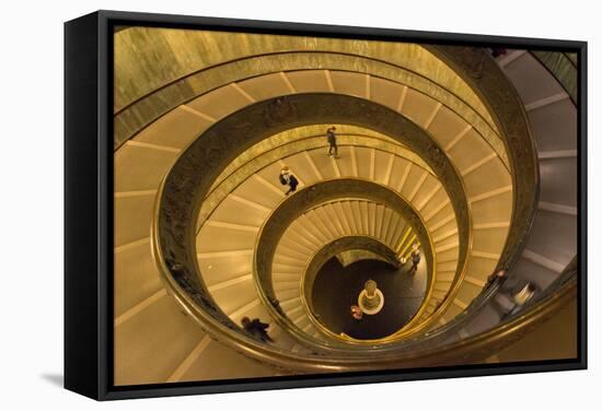 Spiral Stairs of the Vatican Museums, Designed by Giuseppe Momo in 1932, Rome, Lazio, Italy, Europe-Carlo Morucchio-Framed Stretched Canvas