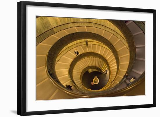 Spiral Stairs of the Vatican Museums, Designed by Giuseppe Momo in 1932, Rome, Lazio, Italy, Europe-Carlo Morucchio-Framed Photographic Print