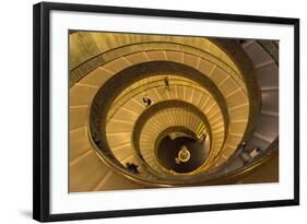 Spiral Stairs of the Vatican Museums, Designed by Giuseppe Momo in 1932, Rome, Lazio, Italy, Europe-Carlo Morucchio-Framed Photographic Print