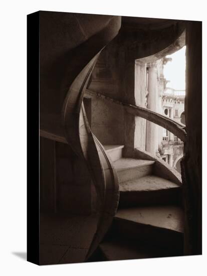 Spiral Stone Staircase in Convento de Cristo-Merrill Images-Stretched Canvas