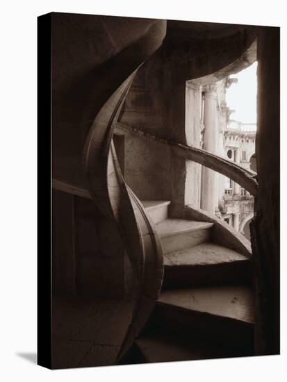 Spiral Stone Staircase in Convento de Cristo-Merrill Images-Stretched Canvas