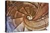 Spiral Stone Staircase in Convento De Cristo-Terry Eggers-Stretched Canvas