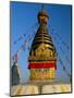 Spire and Prayer Flags of the Swayambhunath Stupa in Kathmandu, Nepal, Asia-Gavin Hellier-Mounted Photographic Print