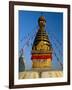 Spire and Prayer Flags of the Swayambhunath Stupa in Kathmandu, Nepal, Asia-Gavin Hellier-Framed Photographic Print