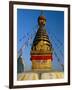 Spire and Prayer Flags of the Swayambhunath Stupa in Kathmandu, Nepal, Asia-Gavin Hellier-Framed Photographic Print