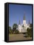 Spires of Christian Cathedral, St. Louis Cathedral, New Orleans, Louisiana, USA-G Richardson-Framed Stretched Canvas