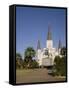 Spires of Christian Cathedral, St. Louis Cathedral, New Orleans, Louisiana, USA-G Richardson-Framed Stretched Canvas