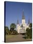 Spires of Christian Cathedral, St. Louis Cathedral, New Orleans, Louisiana, USA-G Richardson-Stretched Canvas