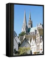 Spires of Notre Dame Cathedral, and Old Town, Chartres, Centre Val De Loire, France-Richard Ashworth-Framed Stretched Canvas