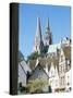 Spires of Notre Dame Cathedral, and Old Town, Chartres, Centre Val De Loire, France-Richard Ashworth-Stretched Canvas
