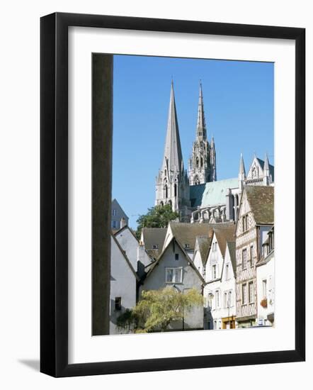 Spires of Notre Dame Cathedral, and Old Town, Chartres, Centre Val De Loire, France-Richard Ashworth-Framed Photographic Print
