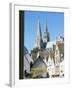 Spires of Notre Dame Cathedral, and Old Town, Chartres, Centre Val De Loire, France-Richard Ashworth-Framed Photographic Print