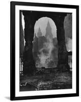 Spires of St. Paul's Cathedral After German Air Raid Bomb Attack on the City-Hans Wild-Framed Photographic Print