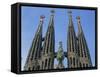 Spires of the Sagrada Familia, the Gaudi Cathedral in Barcelona, Cataluna, Spain, Europe-Jeremy Bright-Framed Stretched Canvas