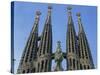 Spires of the Sagrada Familia, the Gaudi Cathedral in Barcelona, Cataluna, Spain, Europe-Jeremy Bright-Stretched Canvas