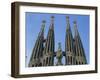 Spires of the Sagrada Familia, the Gaudi Cathedral in Barcelona, Cataluna, Spain, Europe-Jeremy Bright-Framed Photographic Print