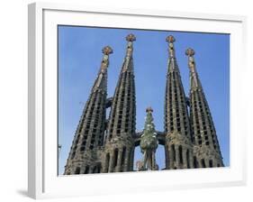 Spires of the Sagrada Familia, the Gaudi Cathedral in Barcelona, Cataluna, Spain, Europe-Jeremy Bright-Framed Photographic Print