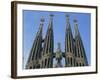 Spires of the Sagrada Familia, the Gaudi Cathedral in Barcelona, Cataluna, Spain, Europe-Jeremy Bright-Framed Photographic Print