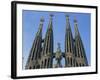 Spires of the Sagrada Familia, the Gaudi Cathedral in Barcelona, Cataluna, Spain, Europe-Jeremy Bright-Framed Photographic Print