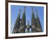 Spires of the Sagrada Familia, the Gaudi Cathedral in Barcelona, Cataluna, Spain, Europe-Jeremy Bright-Framed Photographic Print