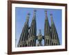 Spires of the Sagrada Familia, the Gaudi Cathedral in Barcelona, Cataluna, Spain, Europe-Jeremy Bright-Framed Photographic Print