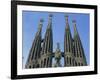 Spires of the Sagrada Familia, the Gaudi Cathedral in Barcelona, Cataluna, Spain, Europe-Jeremy Bright-Framed Photographic Print