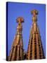 Spires of the Sagrada Familia, the Gaudi Cathedral, in Barcelona, Cataluna, Spain, Europe-Nigel Francis-Stretched Canvas