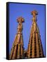 Spires of the Sagrada Familia, the Gaudi Cathedral, in Barcelona, Cataluna, Spain, Europe-Nigel Francis-Framed Stretched Canvas