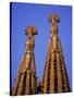 Spires of the Sagrada Familia, the Gaudi Cathedral, in Barcelona, Cataluna, Spain, Europe-Nigel Francis-Stretched Canvas