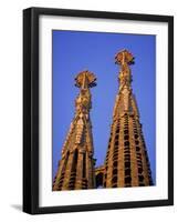 Spires of the Sagrada Familia, the Gaudi Cathedral, in Barcelona, Cataluna, Spain, Europe-Nigel Francis-Framed Photographic Print