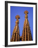 Spires of the Sagrada Familia, the Gaudi Cathedral, in Barcelona, Cataluna, Spain, Europe-Nigel Francis-Framed Photographic Print