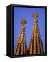 Spires of the Sagrada Familia, the Gaudi Cathedral, in Barcelona, Cataluna, Spain, Europe-Nigel Francis-Framed Stretched Canvas