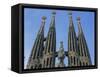 Spires of the Sagrada Familia, the Gaudi Cathedral in Barcelona, Cataluna, Spain, Europe-Jeremy Bright-Framed Stretched Canvas
