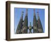 Spires of the Sagrada Familia, the Gaudi Cathedral in Barcelona, Cataluna, Spain, Europe-Jeremy Bright-Framed Photographic Print