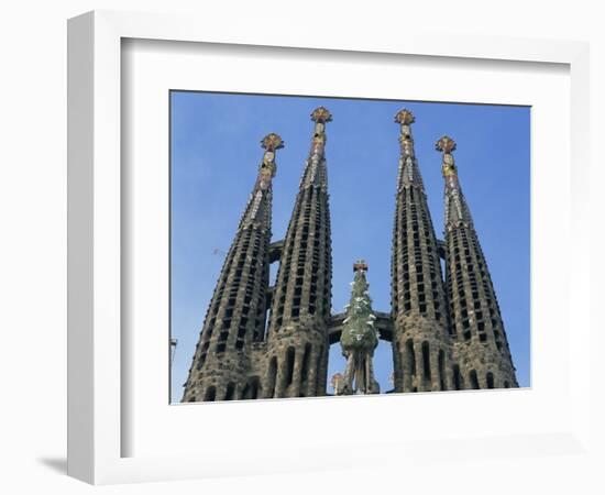 Spires of the Sagrada Familia, the Gaudi Cathedral in Barcelona, Cataluna, Spain, Europe-Jeremy Bright-Framed Photographic Print