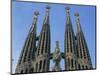 Spires of the Sagrada Familia, the Gaudi Cathedral in Barcelona, Cataluna, Spain, Europe-Jeremy Bright-Mounted Photographic Print