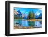 Spirit Island Lake Maligne-null-Framed Art Print