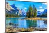 Spirit Island Lake Maligne-null-Mounted Art Print